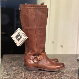 Frye Women's Phillip Harness Tall Cognac Boots - NEW w/ tags size 7